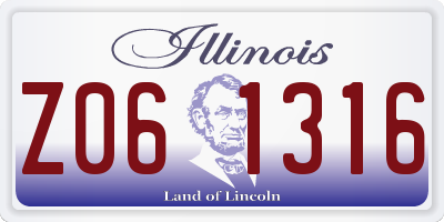IL license plate Z061316