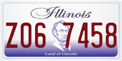 IL license plate Z067458