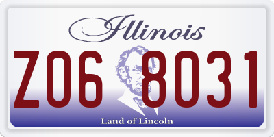 IL license plate Z068031
