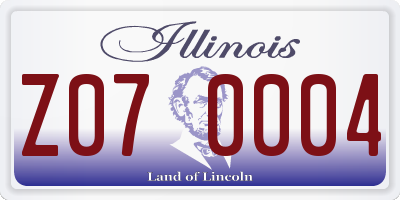 IL license plate Z070004