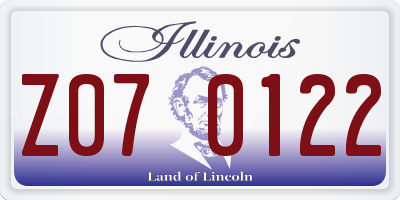 IL license plate Z070122