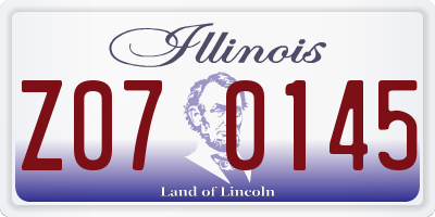 IL license plate Z070145