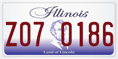 IL license plate Z070186