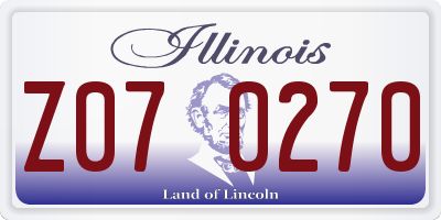 IL license plate Z070270