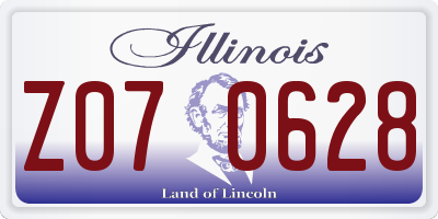 IL license plate Z070628