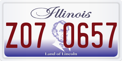 IL license plate Z070657