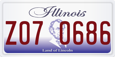 IL license plate Z070686