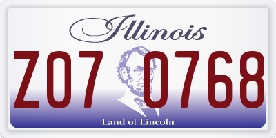 IL license plate Z070768