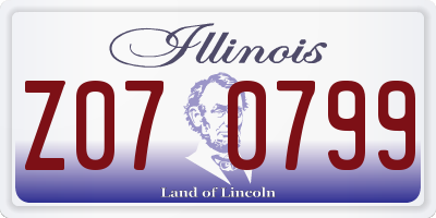 IL license plate Z070799