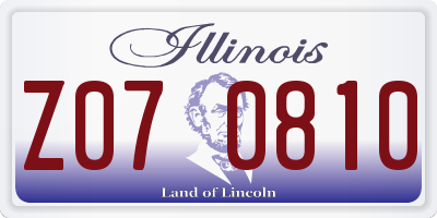 IL license plate Z070810
