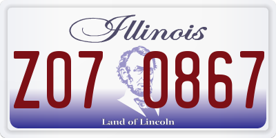 IL license plate Z070867