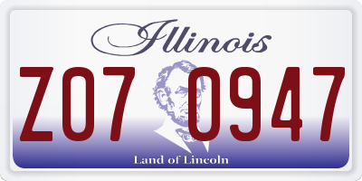 IL license plate Z070947