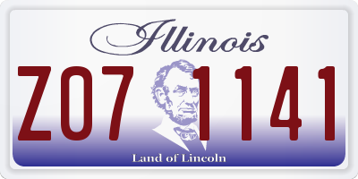 IL license plate Z071141
