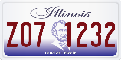 IL license plate Z071232