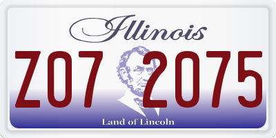 IL license plate Z072075