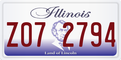 IL license plate Z072794