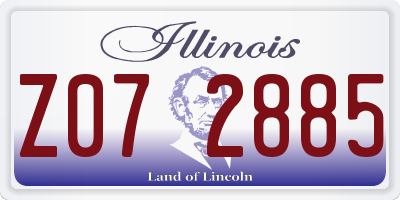 IL license plate Z072885