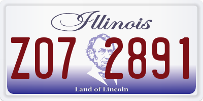 IL license plate Z072891