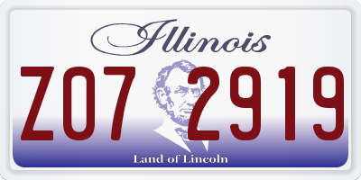 IL license plate Z072919