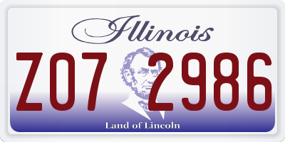 IL license plate Z072986