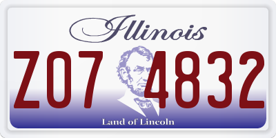 IL license plate Z074832