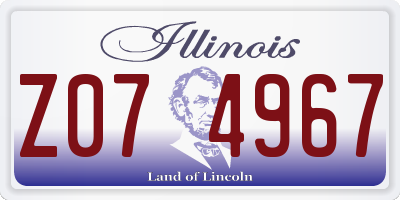 IL license plate Z074967