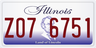 IL license plate Z076751