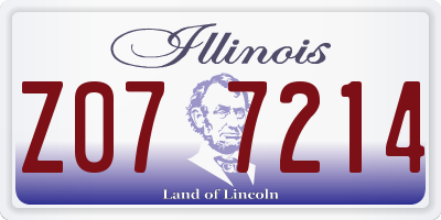 IL license plate Z077214