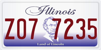 IL license plate Z077235