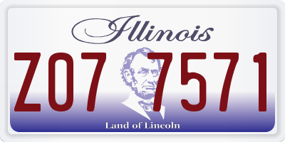 IL license plate Z077571