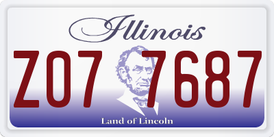 IL license plate Z077687