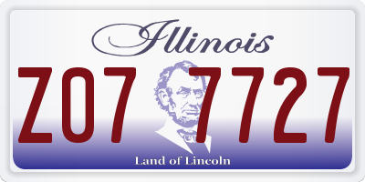 IL license plate Z077727