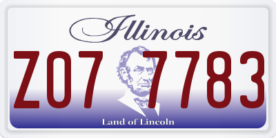 IL license plate Z077783