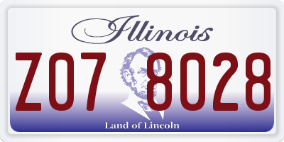 IL license plate Z078028