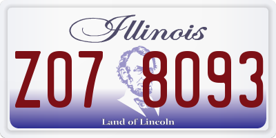IL license plate Z078093