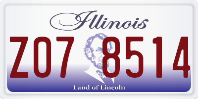 IL license plate Z078514