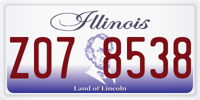 IL license plate Z078538