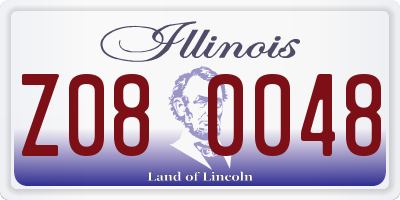 IL license plate Z080048