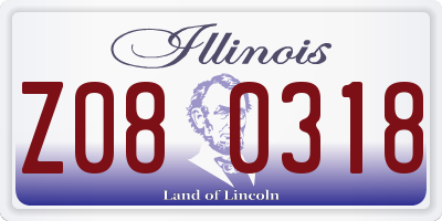 IL license plate Z080318