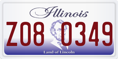 IL license plate Z080349