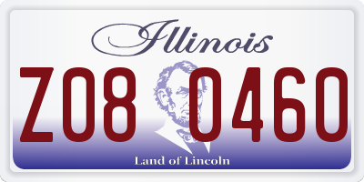 IL license plate Z080460