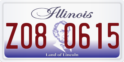 IL license plate Z080615
