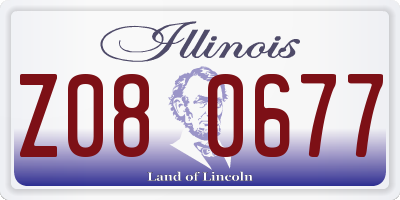 IL license plate Z080677