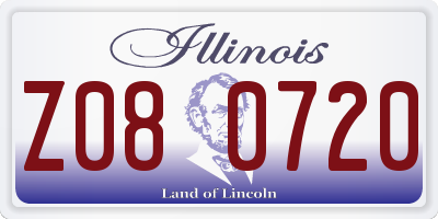 IL license plate Z080720