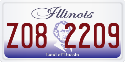 IL license plate Z082209
