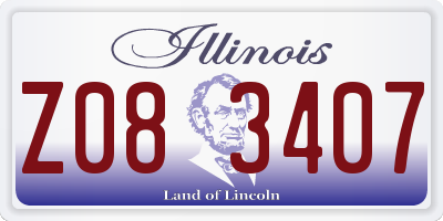 IL license plate Z083407