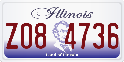 IL license plate Z084736