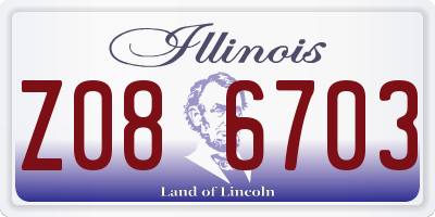 IL license plate Z086703