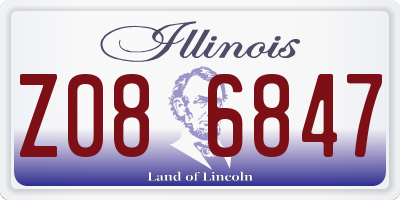 IL license plate Z086847