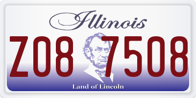 IL license plate Z087508